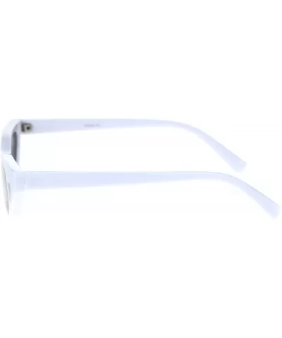 Womens Narrow Cat Eye Heart Shape Side Lens Plastic Sunglasses - White Red Mirror - CP18S6DEDAA $6.26 Rectangular