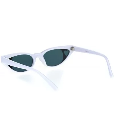 Womens Narrow Cat Eye Heart Shape Side Lens Plastic Sunglasses - White Red Mirror - CP18S6DEDAA $6.26 Rectangular