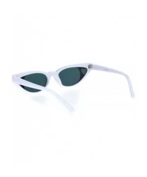 Womens Narrow Cat Eye Heart Shape Side Lens Plastic Sunglasses - White Red Mirror - CP18S6DEDAA $6.26 Rectangular