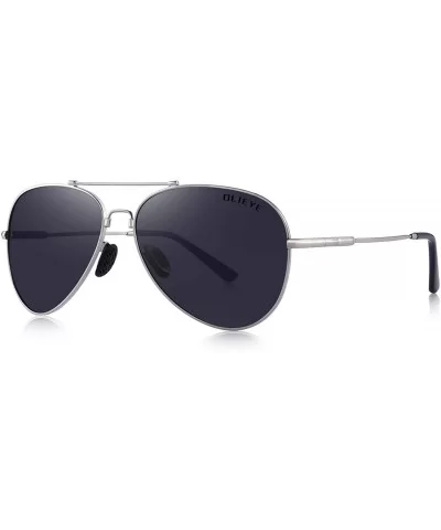 Men's Polarized Sunglasses for Men Women - Elastic Legs UV 400 Lens Protection - Silver&black - CG18RT0W0DZ $21.18 Oversized