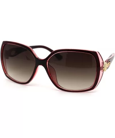 Womens Fashion Luxury Oversize Diva Plastic Butterfly Sunglasses - Burgundy Brown - CV18XK8C4QI $8.46 Butterfly