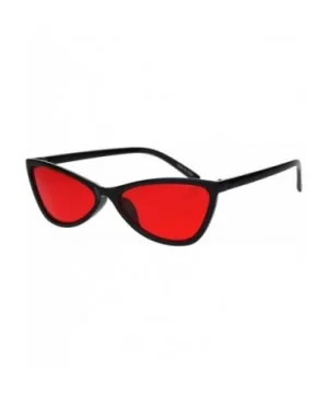 Womens Wide Butterfly Cateye Sunglasses Unique Stylish Shades UV 400 - Black (Red) - CV18S9XQ4G9 $7.54 Butterfly