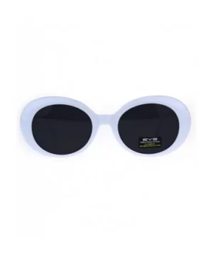 White Mod Womens Oval Round Retro Plastic Minimal Sunglasses - C8189Y4EYO7 $8.85 Oval