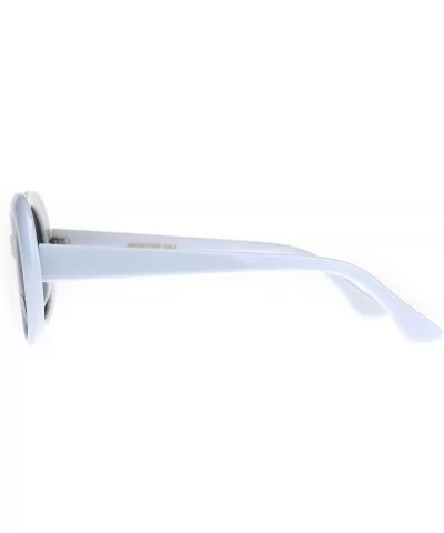 White Mod Womens Oval Round Retro Plastic Minimal Sunglasses - C8189Y4EYO7 $8.85 Oval