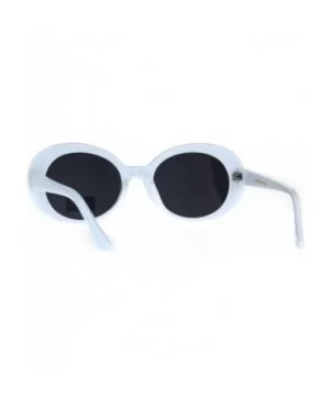 White Mod Womens Oval Round Retro Plastic Minimal Sunglasses - C8189Y4EYO7 $8.85 Oval