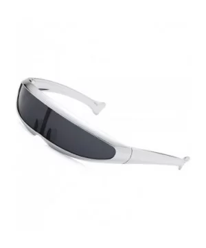 Futuristic Cyclops Sunglasses For Cosplay Narrow Cyclops Adult Party Glasses Wrap - 4 - CA18H3SGDOG $6.12 Wrap