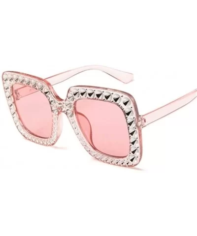 Shining Diamond Sunglasses Women Brand Design Flash Square Shades Female Mirror Sun Glasses - 1 - CD18X5LXG9C $13.10 Square