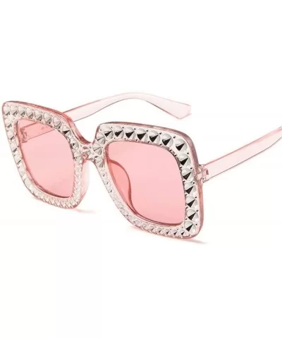 Shining Diamond Sunglasses Women Brand Design Flash Square Shades Female Mirror Sun Glasses - 1 - CD18X5LXG9C $13.10 Square