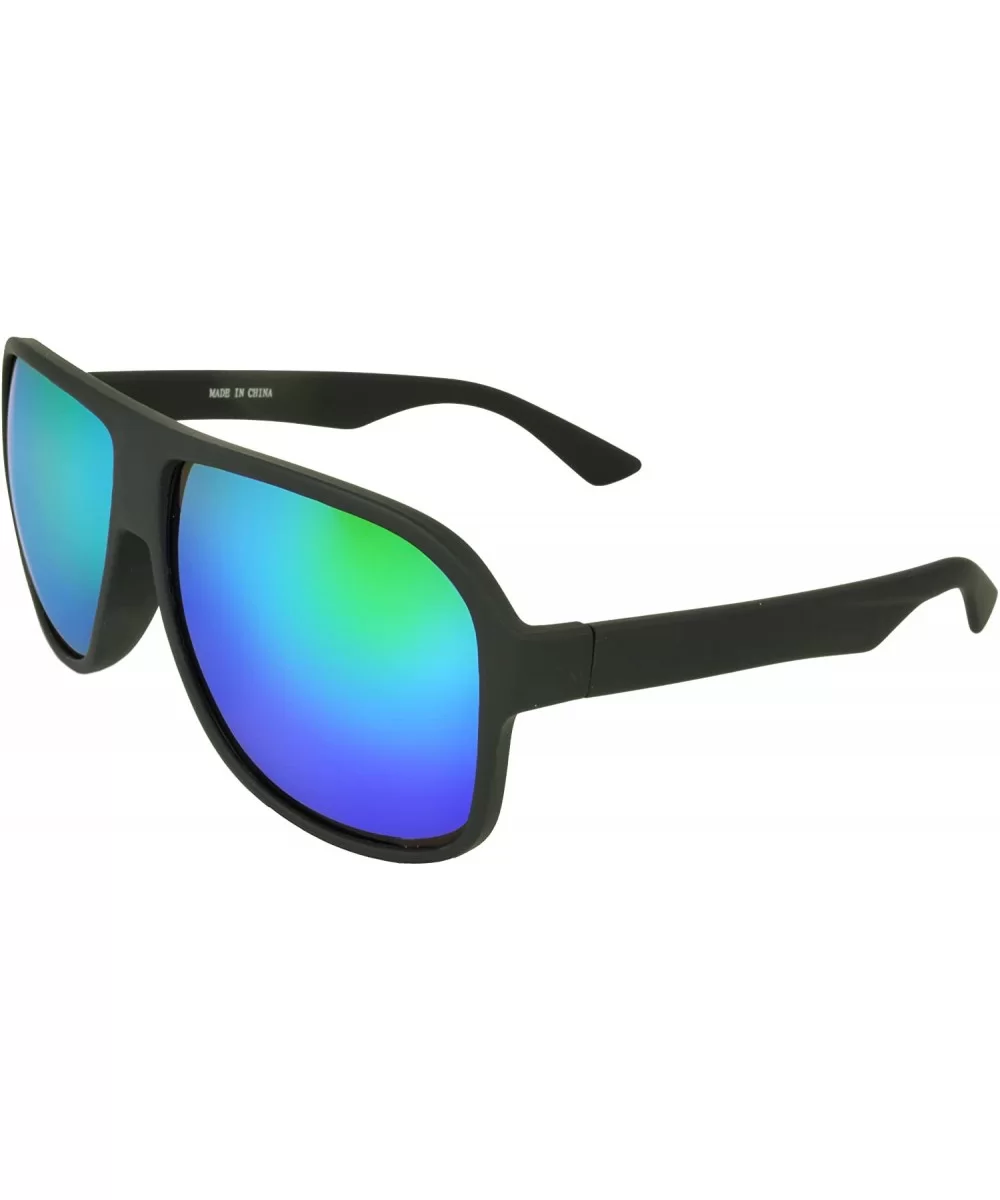 Geo Shield Fashion Retro Sunglasses Shades - Green-blue - CY11JRVUP87 $7.09 Shield