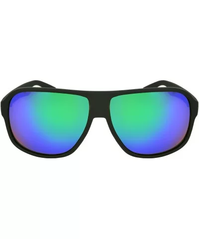 Geo Shield Fashion Retro Sunglasses Shades - Green-blue - CY11JRVUP87 $7.09 Shield