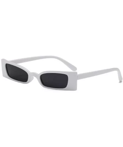 Small frame Men and women Sunglasses Fashion Retro Sunglasses - Black White - CC18LL9A4IY $7.29 Rectangular