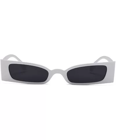 Small frame Men and women Sunglasses Fashion Retro Sunglasses - Black White - CC18LL9A4IY $7.29 Rectangular