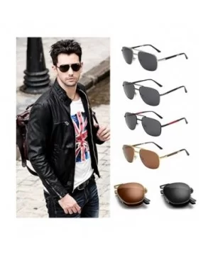 Polarized Folding Round Sunglasses Classic Protection Aviator Sun Glasses Lightweight Outdoor Driving Shades - C7199HA5AYA $1...