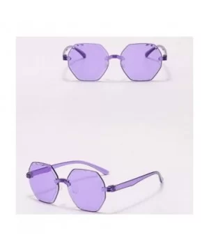 Colorful Frameless Multilateral Shaped Sunglasses Jelly Candy Color Sunglasses for Party Gifts - Purple - C4190HTSEXO $6.51 S...