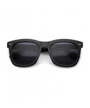 Classic Metal Rivet Thick Arms Square Lens Horn Rimmed Sunglasses 55mm - Shiny Black / Smoke - CT1839IXWLS $7.18 Wayfarer