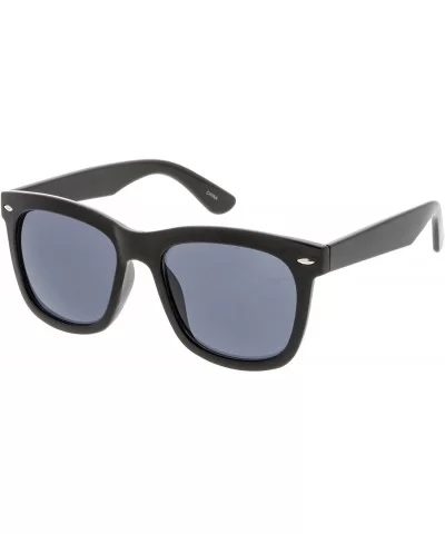 Classic Metal Rivet Thick Arms Square Lens Horn Rimmed Sunglasses 55mm - Shiny Black / Smoke - CT1839IXWLS $7.18 Wayfarer