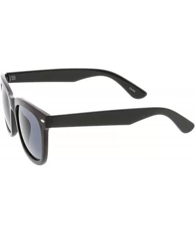 Classic Metal Rivet Thick Arms Square Lens Horn Rimmed Sunglasses 55mm - Shiny Black / Smoke - CT1839IXWLS $7.18 Wayfarer