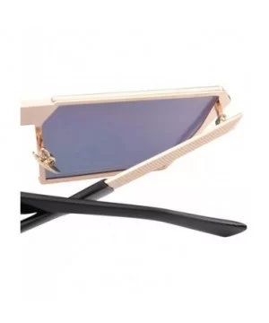 TrendyMate-Womens Men Reflective Mirror Large Square Metal Rimmed Sunglasses Unisex - Gold Pink - CZ182DKQ3LG $8.72 Square