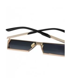 TrendyMate-Womens Men Reflective Mirror Large Square Metal Rimmed Sunglasses Unisex - Gold Pink - CZ182DKQ3LG $8.72 Square