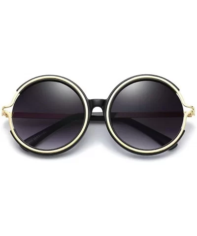 New Oversized Sunglasses Women Brand Designer Round Sexy Party Eyewear UV400 - Black - C318LQ0DY7U $10.07 Round