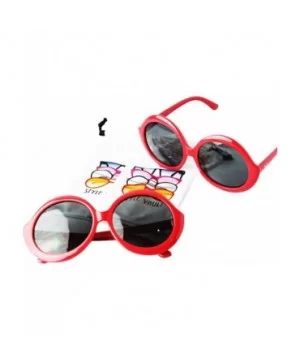 V3037-VP Plastic Oversize frame Round celebrity Sunglasses - 2-pack Red - C918Q6WQOZA $6.74 Oval