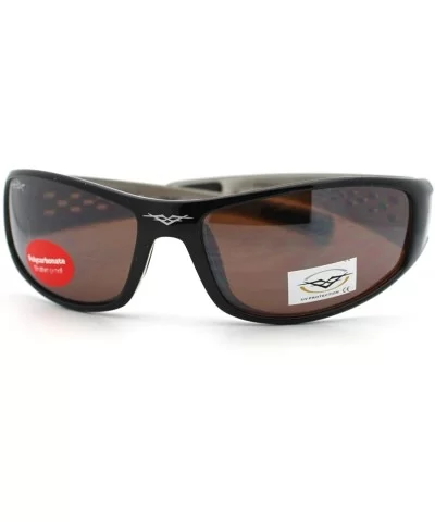 Mens Sports Sunglasses Oval Frame Active Fashion Eyewear - Black/Brown - CH11CCKIAR7 $5.10 Oval