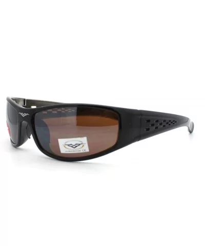 Mens Sports Sunglasses Oval Frame Active Fashion Eyewear - Black/Brown - CH11CCKIAR7 $5.10 Oval