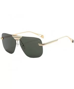 Vintage Square Metal Frame Sunglasses Men Women Fashion Luxury Rimless Sunglasses Shades Glasses UV400 - Green - CJ1939QMLHU ...