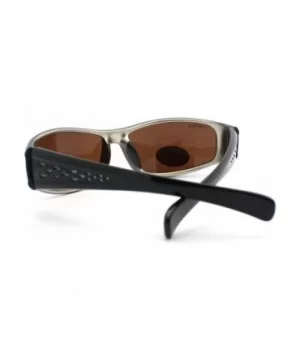 Mens Sports Sunglasses Oval Frame Active Fashion Eyewear - Black/Brown - CH11CCKIAR7 $5.10 Oval