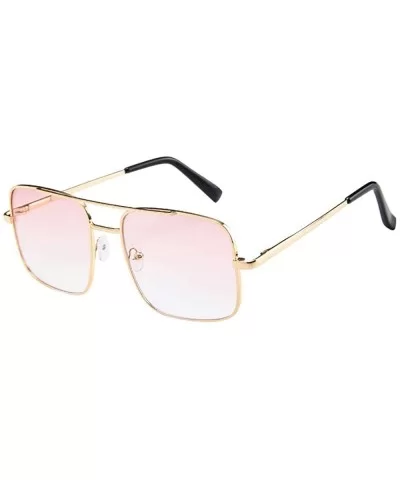 New Women Men Vintage Sunglasses Unisex Fashion Oversize Square Frame Sunglasses Eyewear - I - C718SOOU35T $5.27 Square