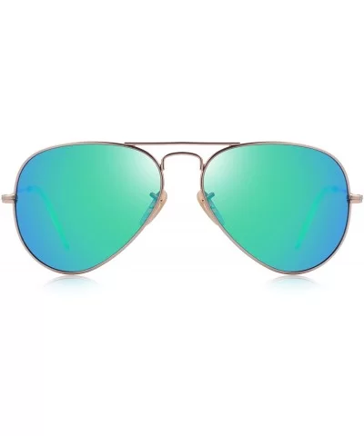 Classic Pilot Polarized Sunglasses for Men/Women58mm O8025 - Gold&green - CL18H375SDX $12.67 Aviator