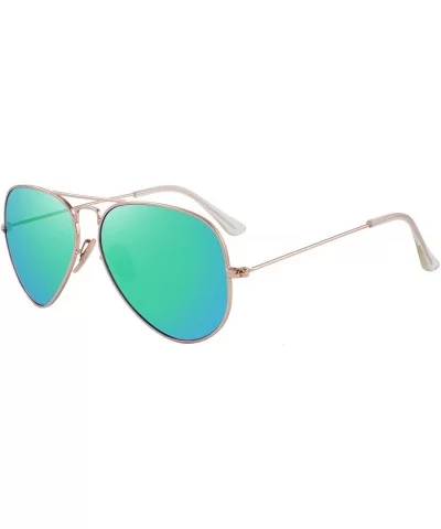 Classic Pilot Polarized Sunglasses for Men/Women58mm O8025 - Gold&green - CL18H375SDX $12.67 Aviator