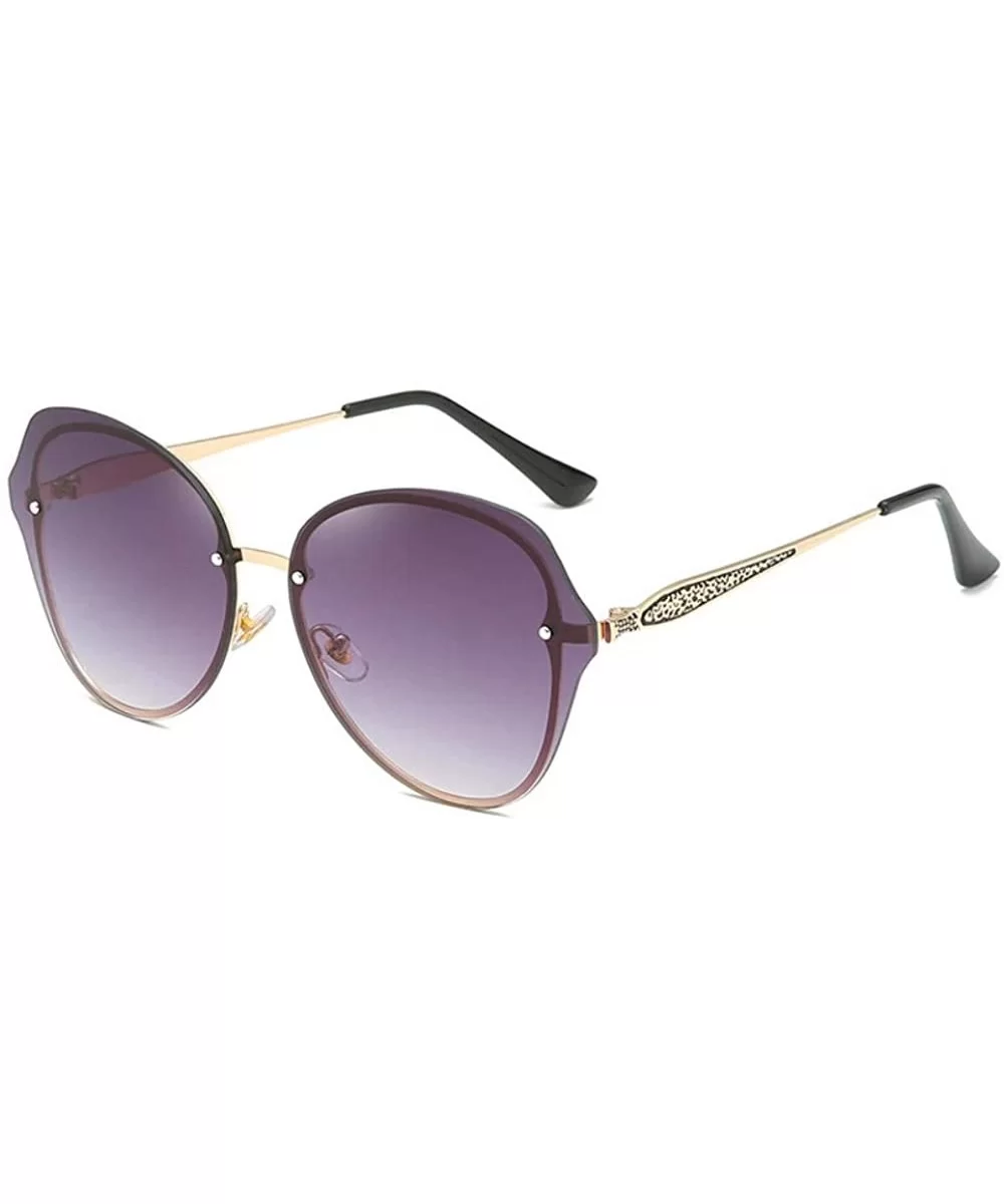 Sunglasses Fashionable Frameless Sunglasses Marine Lens Women's Ultraviolet Protection - D - C218Q0I45GE $25.14 Oversized