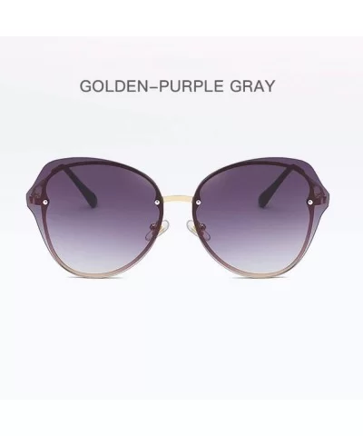 Sunglasses Fashionable Frameless Sunglasses Marine Lens Women's Ultraviolet Protection - D - C218Q0I45GE $25.14 Oversized