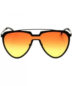 Oceanic Color One Piece Shield Lens Rounded Triangular Aviator Sunglasses - Orange Yellow - CG190K0G4D8 $12.01 Aviator