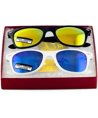 Classic Retro Classics Mirror Sunglasses - 1Blue/1Yellow - CA11L2XZ8M1 $7.22 Aviator