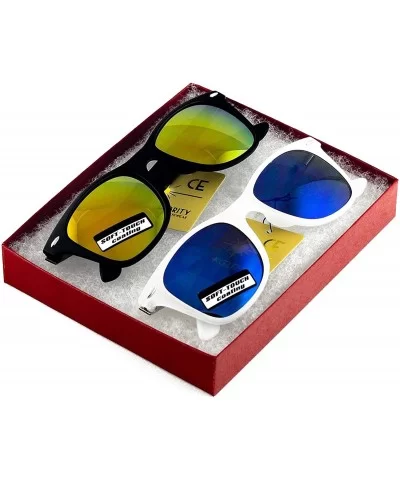 Classic Retro Classics Mirror Sunglasses - 1Blue/1Yellow - CA11L2XZ8M1 $7.22 Aviator