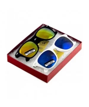 Classic Retro Classics Mirror Sunglasses - 1Blue/1Yellow - CA11L2XZ8M1 $7.22 Aviator