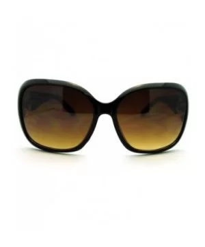 Rose Rhinestone Design Womens Oversized Square Sunglasses - Black Gold - CI186LUYWXG $6.97 Square