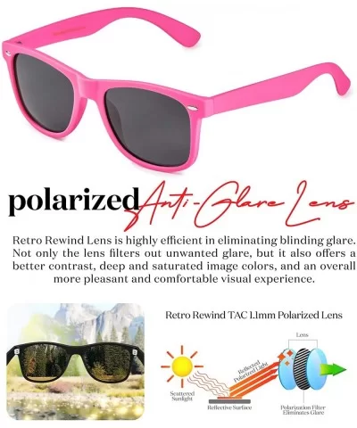 Classic Polarized Sunglasses - Matte Hot Pink - Smoke - CU1960TU3DR $8.82 Rectangular