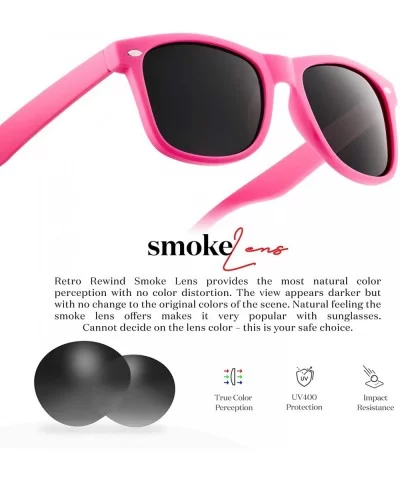 Classic Polarized Sunglasses - Matte Hot Pink - Smoke - CU1960TU3DR $8.82 Rectangular