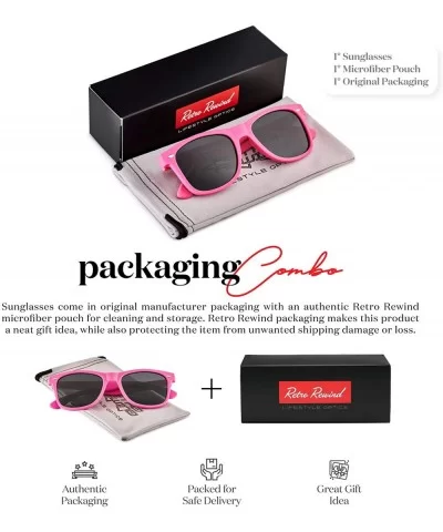 Classic Polarized Sunglasses - Matte Hot Pink - Smoke - CU1960TU3DR $8.82 Rectangular