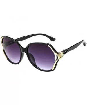 Retro Vintage Sunglasses for Women Men Rose Big Frame Sunglasses UV400 Mirrored Glasses - D - C41908MGA83 $5.96 Goggle