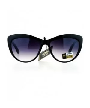 Womens Rhinestone Flower Jewel Cat Eye Sunglasses - Black - C112EO5NXAL $8.46 Cat Eye