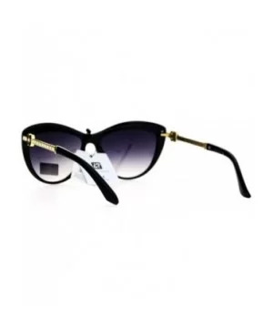 Womens Rhinestone Flower Jewel Cat Eye Sunglasses - Black - C112EO5NXAL $8.46 Cat Eye