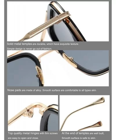 Square Aviator Sunglasses Women Men Metal Frame Classic Retro Sunglasses - Gold Frame/Gradient Grey Lens - CH18SU9CAA4 $11.23...