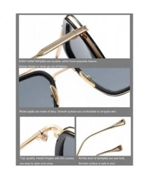 Square Aviator Sunglasses Women Men Metal Frame Classic Retro Sunglasses - Gold Frame/Gradient Grey Lens - CH18SU9CAA4 $11.23...