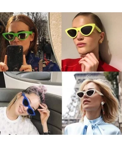 Vintage Mirror Women Cat Eye Sunglasses Luxury Brand Designer Sun Glasses White - Green - CN18YZW4QHO $4.97 Aviator