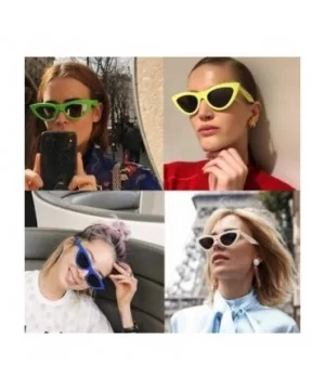 Vintage Mirror Women Cat Eye Sunglasses Luxury Brand Designer Sun Glasses White - Green - CN18YZW4QHO $4.97 Aviator