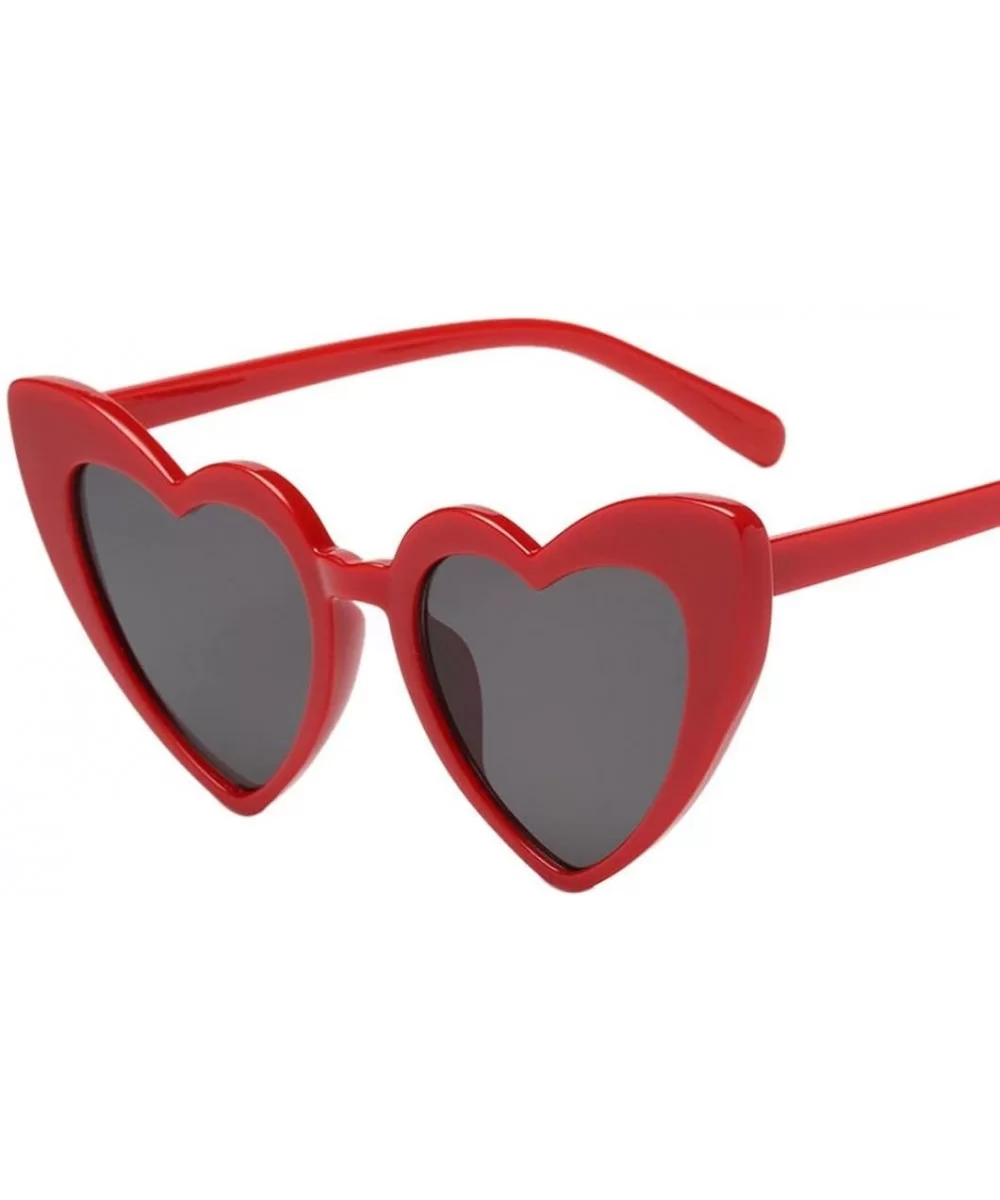 Women Retro Fashion Heart-shaped Shades Sunglasses Integrated UV Glasses - D - C118C0UOSX5 $5.36 Goggle